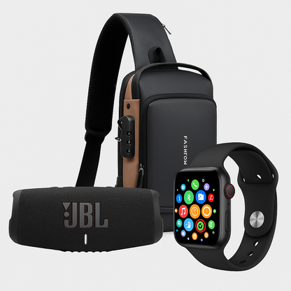 BOLSO ANTIROBO+BAFLE CHARGE 5+RELOJ T500