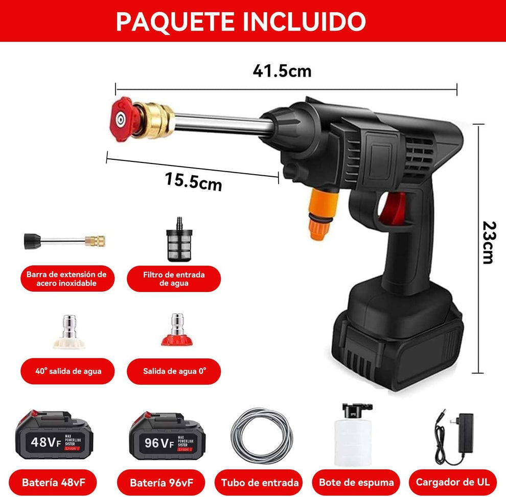 Hidrolavadora inalámbrica 48V a batería recargable
